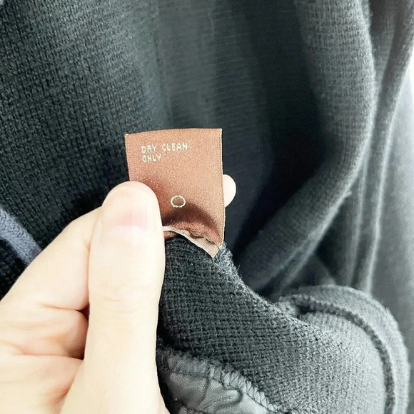 525 America Black 100% Merino Wool Button Front Jacket Women's Size Large - Picture 6 of 7